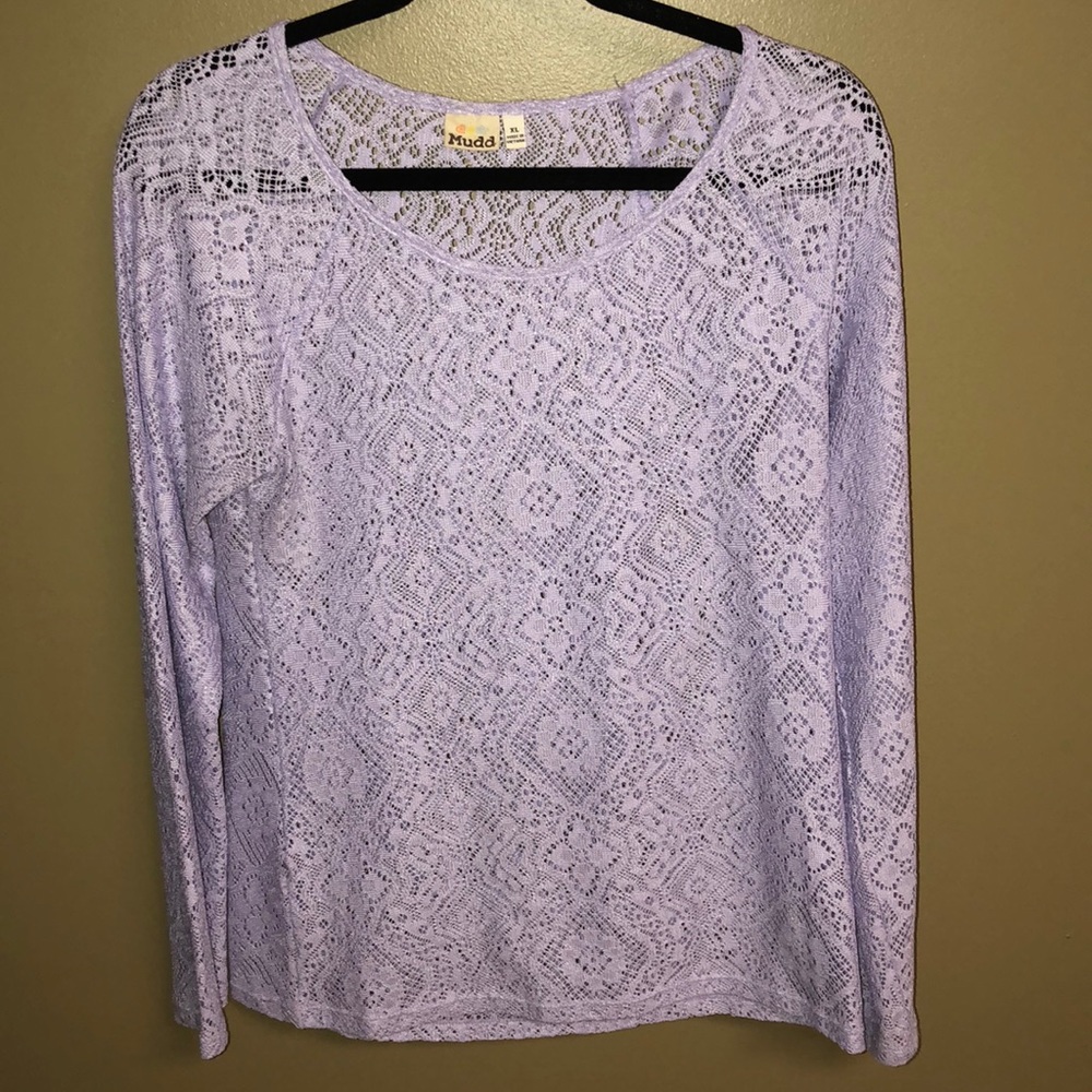 Purple See-Through Mudd Top